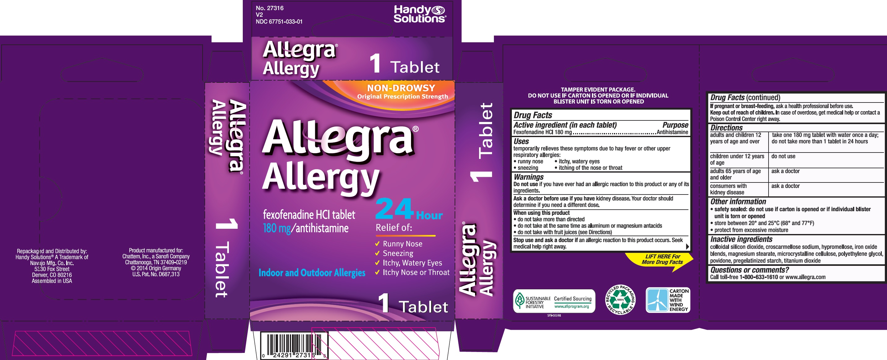 NDC 67751173 Allegra Allergy